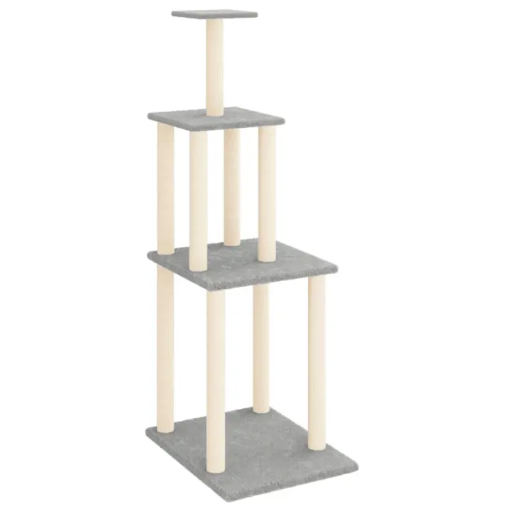 Rascador para Gatos with postes de ISAL gris Claro 149 cm - 1