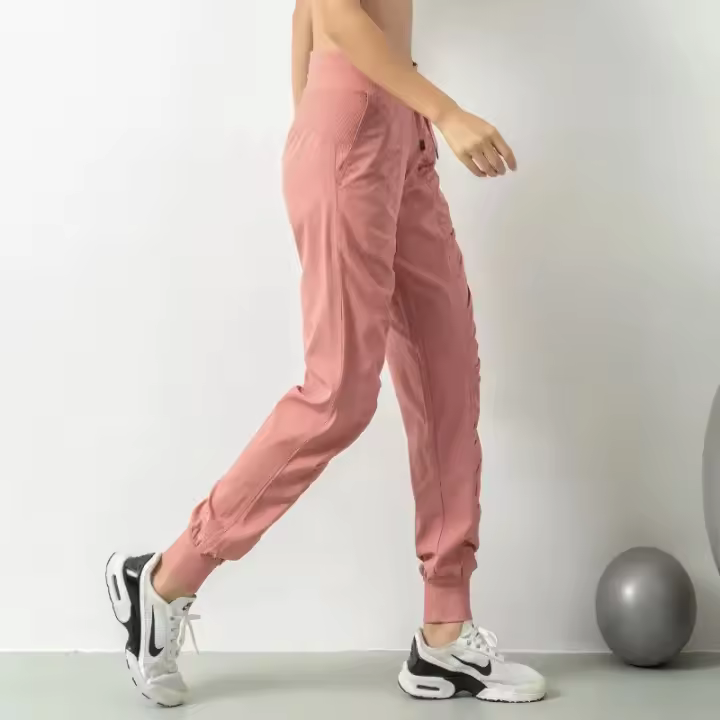 Pantalones Deportivos De Correr Para Mujer Con Cierre De Cordón Y Bolsillos Lados Quick Dry Fitness Gimnasio Running - 1