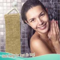 Frotador de espalda de cáñamo exfoliante Natural, Cuchillo Corporal para baño y Ducha with Mango, duradero, lavable a Máquina, Knob free - details 1