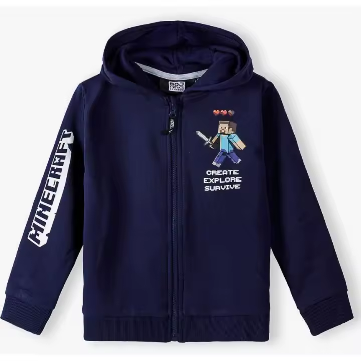 Sudadera niño Minecraft azul marino con cremallera 9 años 134cm Raíz MERCHAN-STORE Sudadera - 1