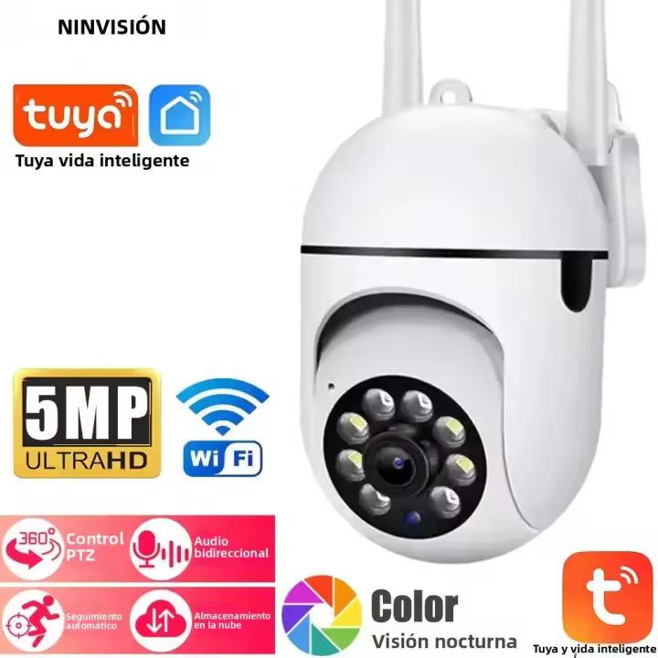 Cámara IP WiFi Inteligente Tuya 5MP 2.4G Mini Cámara De Seguridad PTZ Inalámbrica Para El Hogar Con Vigilancia CCTV Automática Audio Bidireccional - 1