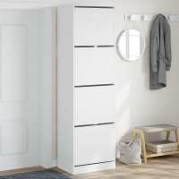 vidaXL Mueble Zapatero 4 Cajones Abatibles Estantes Organizador Color Gris hormigón,  Gris sonoma,  Marrón roble - details 5