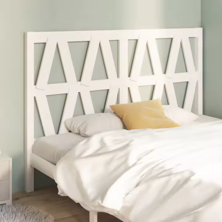 Cabecero de cama madera maciza de pino blanco 126x4x100 cm - 1
