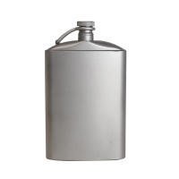 Botella De Hidratación Plana De Titanio Ultraligera De 260ml/200ml Con Tapa De Tornillo Y Clip Para Camping Funel De Ti Para Bebidas - details 1