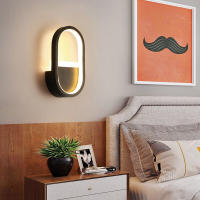 Aplique de pared interior moderno HECHO DE Hierro y silicona fácil, 16W 900LM 220V, para Salón/dormitorio/pasillo/Balcón-Aplique LED Negro - details 0