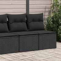 vidaXL Set sofás jardín y cojines 2 pzas ratán sintético acacia beige en color beige y gris/Marrón/Negro y crema y más | acolchados duraderos para sofás de jardín terraza exterior - details 4