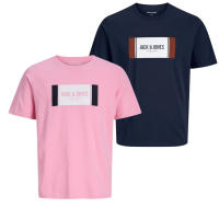 Jack & Jones Hombre Pack 2 Camisetas De Algodón Mod JJHAYATO - JJGEM , Logo estampado Muy suave Ref 12278508 - details 0