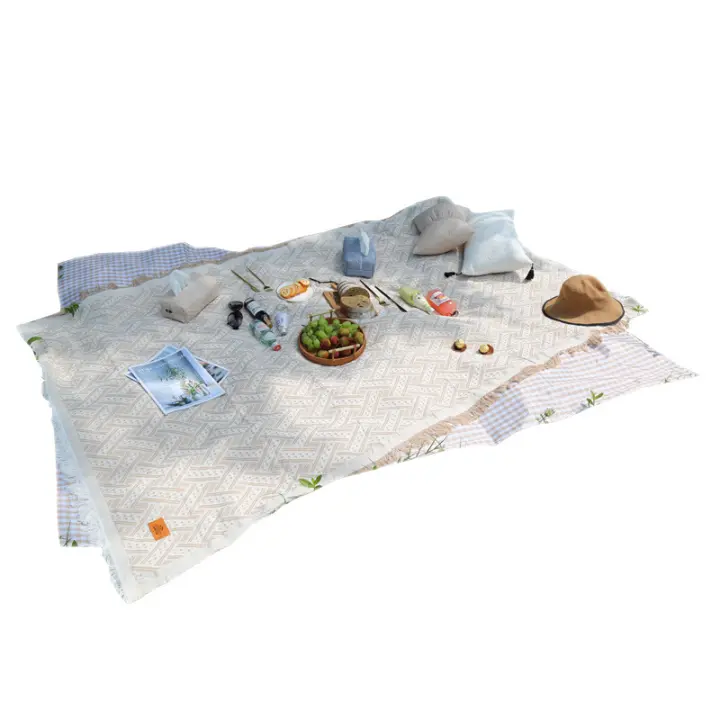Manta de picnic, lavable a Máquina, mezclador de poliéster, Esterilla de picnic para Playas, Manta de camping de Tela Pura de alta calidad con Correa para césped, Parque, senderismo, Viajes - 1