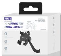 Soporte de Teléfono para Moto PRIME-C, Montaje Ajustable para Motocicleta, Rotación 360°, Fijación Fácil con Una Mano, Compatible con iPhone y Android, Negro - details 1