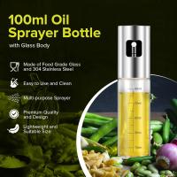 Botella de spray de aceite Premium 100ml para cocina y freidora de aire Spray-Dispensador de aceite de vidrio a prueba de fugas con accesorios de dispensador - details 0