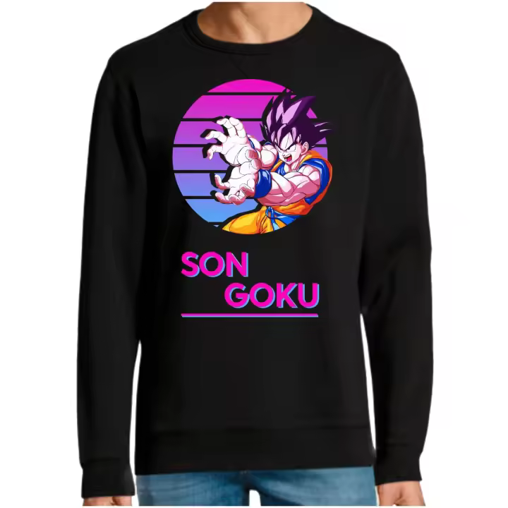The Fan Tee Sudadera Sin Capucha de HOMBRE Bola Ball Dragon Goku Vegeta Piccolo Gohan Super 351 - 1