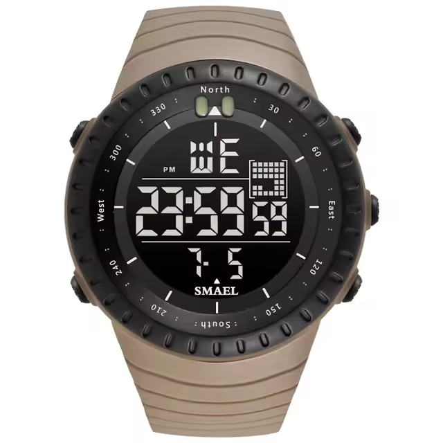 Reloj Digital SMAEL Para Hombre Resistente Al Agua Deportivo Pantalla Grande LED Con Alarma Y Calendario Reloj De Pulsera Masculino SL-1237 - 1