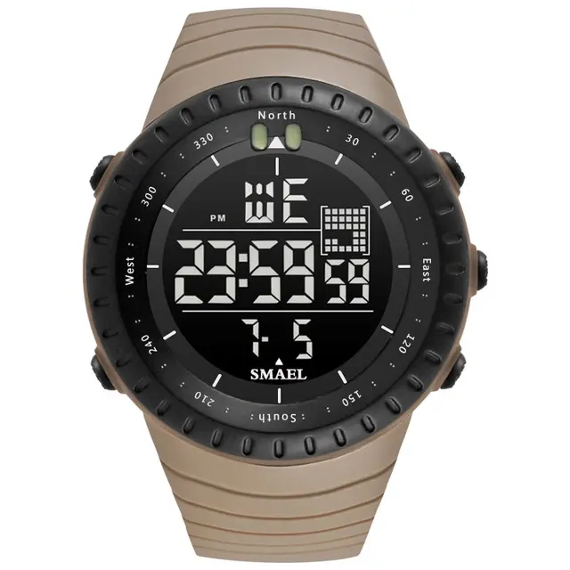 Reloj Digital SMAEL Para Hombre Resistente Al Agua Deportivo Pantalla Grande LED Con Alarma Y Calendario Reloj De Pulsera Masculino SL-1237 - 1