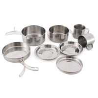 Set De Cocina Para Camping 8 Piezas Juego De Cocina Y Comedor De Acero Inoxidable Para Expediciones Al Aire Libre Y Senderismo Con Platos Y Copas - details 5
