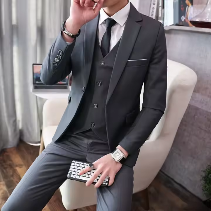 Traje De Boda Italiano Estilo Nuevo 6XL Para Hombre Conjunto De 3 Piezas (Chaleco + Chaqueta + Pantalones) Moda Negocios Formal - 1