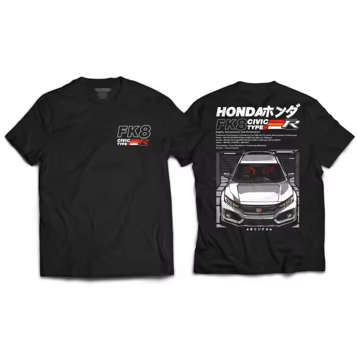 Camiseta Premium RACEROOM HONDA TYPE R FK8 JDM Drift, 100% Algodón, S M L XL XXL 3XL 4XL - 1