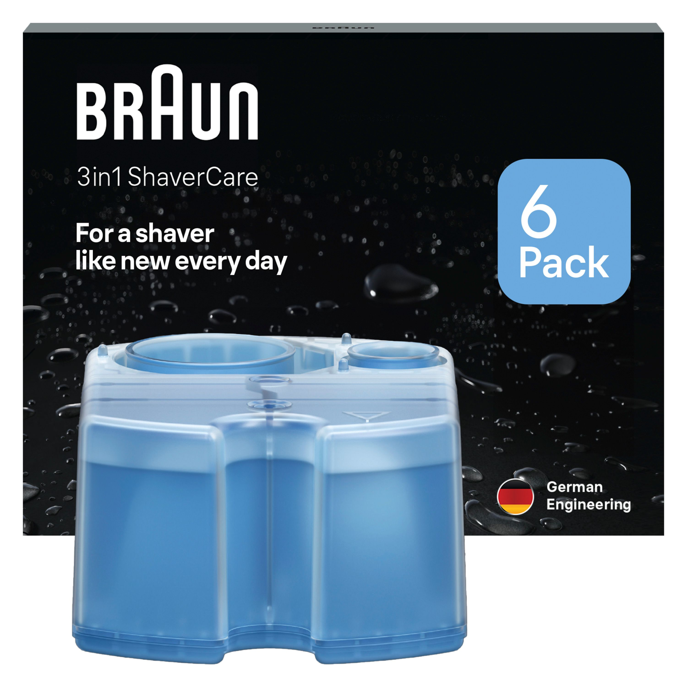 Braun ShaverCare 3en1 Cartuchos de Recambio ORIGINALES Para El Centro Limpieza y Carga SmartCare, Limpiador de Afeitadora Eléctrica Hombre-Producto Europeo con Garantía Oficial.