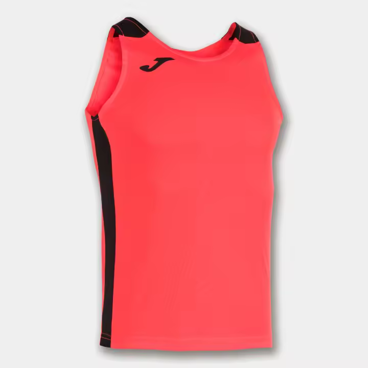Camiseta S/M Hombre JomaRecord II 102222 Coral Flúor Negro 041 Transpirable - 1