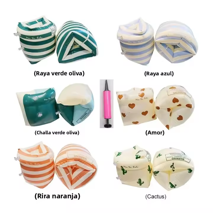 Manga Inflable De Natación Con Bolsa De Aire Doble Y Bomba De Aire Manual Incluida Para Adultos Y Niños Buoyancia De Natación Impresión Accesorios De Surf - 1