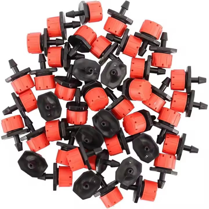 100 goteros de riego ajustables, riego por goteo automático de 360°, boquillas de aspersor de emisor de jardín, para invernadero de césped de plantas, jardín de bricolaje (100 piezas) - 1