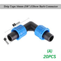 Conector De Inserción De Riego Por Goteo 20pcs 16mm 5/8 Con Encaje Y Tee Final Engrosado Plástico ABS Para Jardín Agricultura Ahorro De Agua - details 1