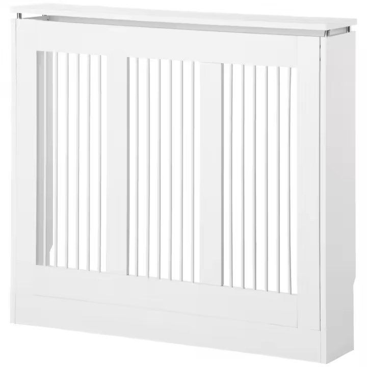HOMCOM Cubierta de Radiador Blanco Cubre Radiador de MDF Diseño Moderno Estante para Radiador Vertical para Sala de Estar Dormitorio - 1