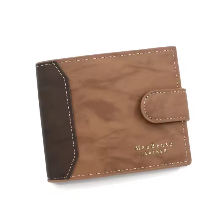 Cartera Corta Para Hombre De Cuero PU De Alta Calidad Porta Tarjetas Y Fotos Pequeña Monedero 3-Plegable Estilo Slim - 1