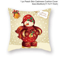 Funda De Cojín Navideña 45x45cm 'Feliz Navidad' Decoración Para El Hogar Regalo De Xmas Fundas De Cojín De Poliéster/Celulosa - details 6