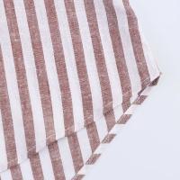 Camisa Asimétrica de Verano para Mujer – Estampado a Rayas, Mezcla de Lino, Mangas Anchas Rizadas, Cuello Versátil, Estilo Informal y Fresco - details 18
