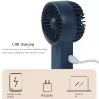 Miniventilador portátil recargable con carga USB, ventilador de mano con batería integrada de 500mAh, potencia de 3 velocidades para exteriores, oficina, deportes, viajes - details 4