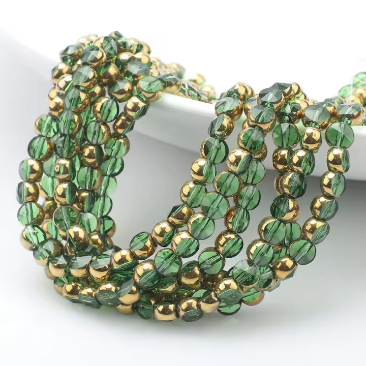 48Pcs/Lot 6mm Cristal Genuino De Vidrio Pintado Redondo Pequeño Separador Para Creación De Joyas Pulseras Collares Accesorios - 1