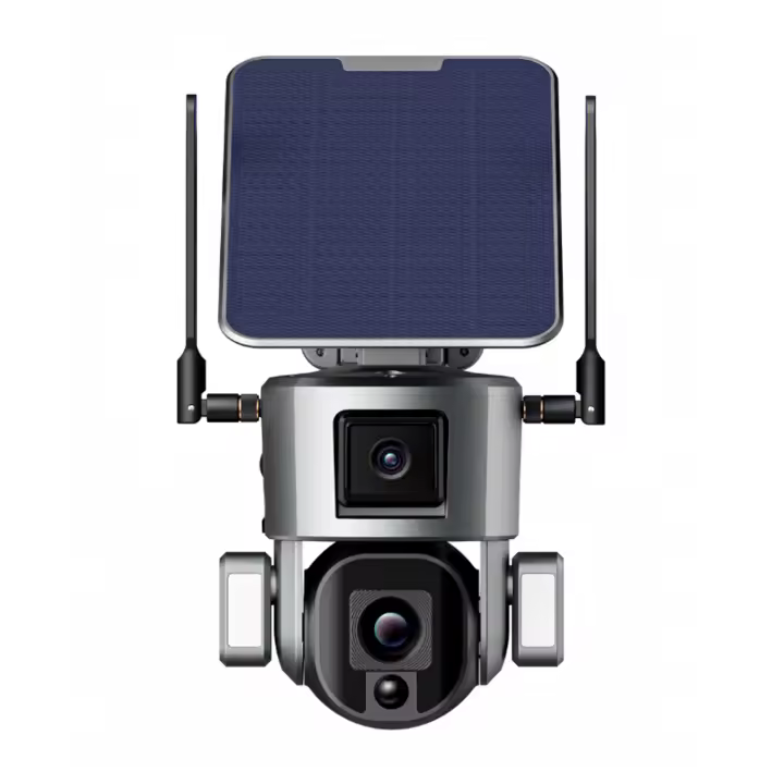 Cámara de vigilancia de seguridad solar inalámbrica para exteriores 4K 8MP 4G 360° Lente dual Zoom óptico 10X Detección de movimiento - 1