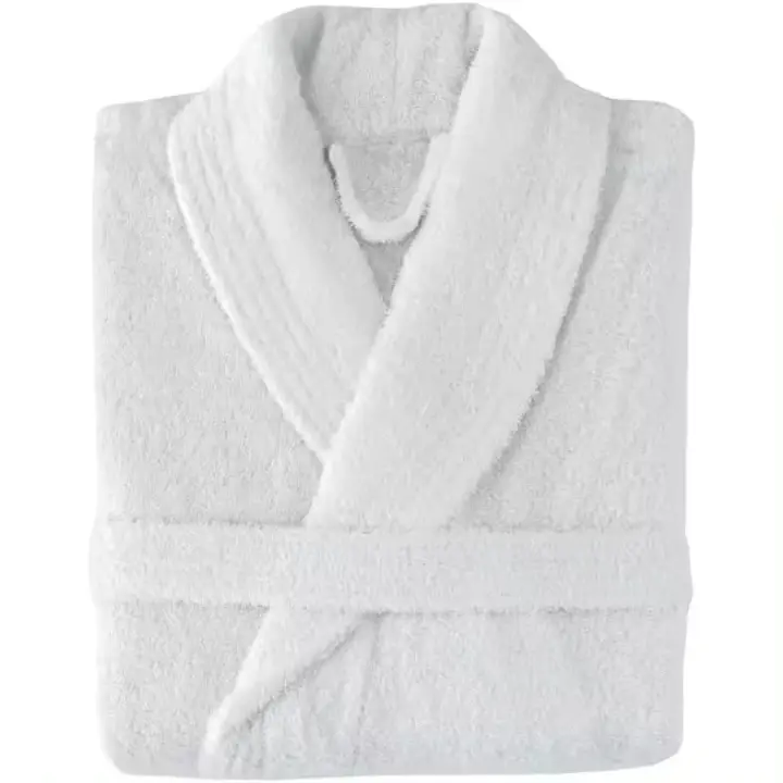 Albornoz de baño de Algodón cardado sin capucha. 100% Algodón premium Densidad 380gr. Disponible en varios colores. Tejido ultra suave y absorbente. Tamaños  M, L, XL y XXL - 1