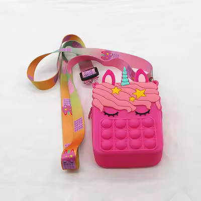 Bolsa De Monedas Con Juguete Antiestrés Sensory Para Niños Hot Rainbow Cross Bag Regalo De Navidad Alivio Del Estrés Con Botones Para Niñas - 1