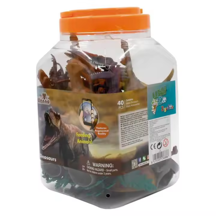 Cubo de juguete con 40 piezas de Dinosaurios 23-688 - 1
