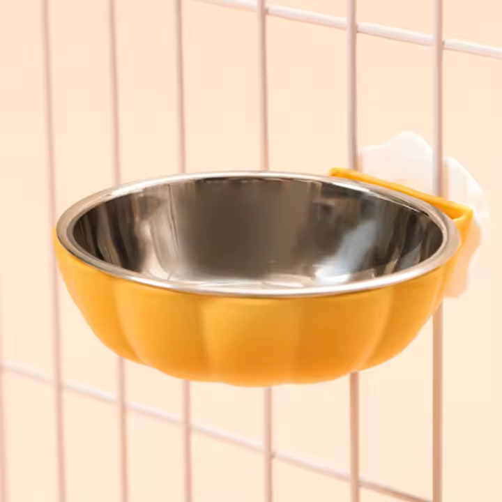 Tazón De Alimentos Para Perro HOOPET Acero Inoxidable Colgante Antisalto Tazón De Agua Para Gato Y Perro Jaula De Alimento Y Arroz - 1