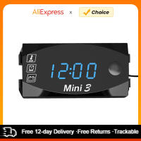 Medidor De Voltaje Digital Para Motocicleta IP67 Impermeable 6V-30V Con Reloj Y Termómetro 3 En 1 Monitor De Batería Medidor De Tiempo - details 0