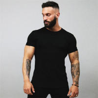 Camiseta Deportiva De Hombre Para Gimnasio Y Fitness Camisetas Musculadas De Moda Cortas Transpirables Para Verano Talla Slim Fit - details 9