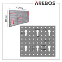 AREBOS Pared Herramientas Pared Perforada Pared Taller Pared Metálica 17 Piezas - details 19