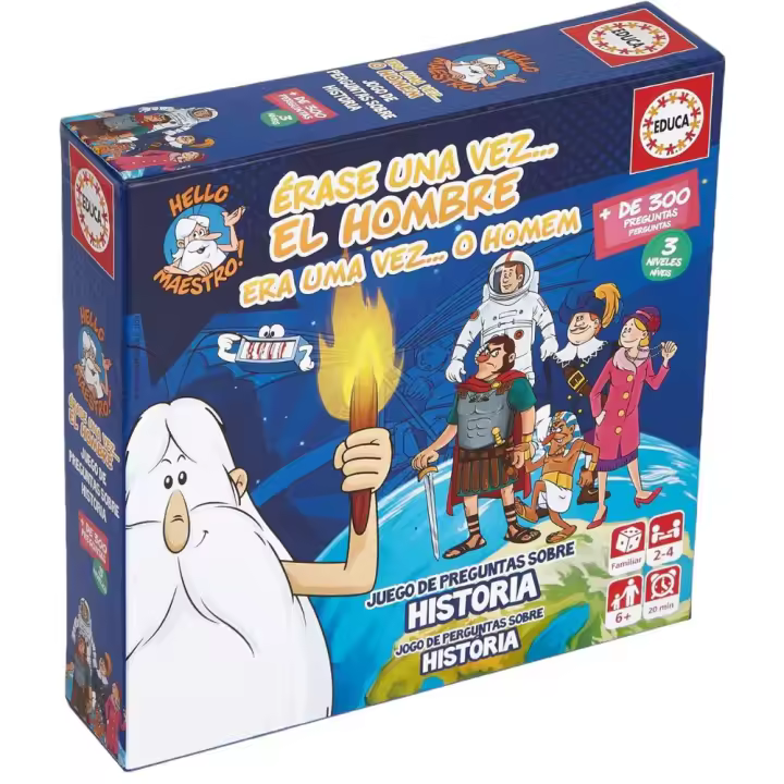 Érase una vez el hombre Educa juego de mesa educativo para familia con 300 preguntas sobre la historia de la humanidad - 1