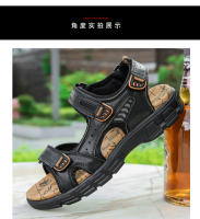 Nuevos Sandalias Para Hombre Con Suela Gruesa Y Capa Exposada De Cuero Genuino Casual Ligeros Zapatillas De Moda Con Cierre De Correa Y Suela De Goma - details 18