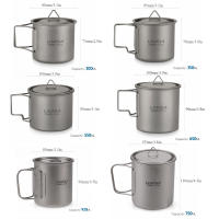 Taza De Camping De Titanio Portátil Con Mano Doblada Adecuada Para Picnic Tamaño 300ml / 350ml / 450ml / 550ml / 650ml / 750ml - details 105