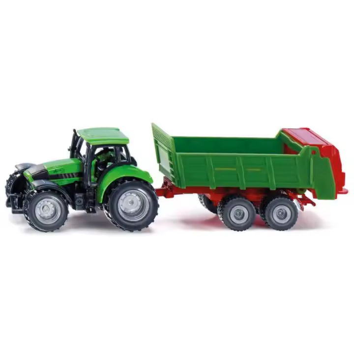 Siku Deutz-Fahr Tractor Superior con Esparcidor Universal Strautmann - Campo Preparado - 2 Ejes - 1