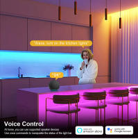 Lámpara Inteligente WIFI LED Neón Silicón Negro RGB Luz De Pared Decoración Trabaja Con Tuya Smart Life Alexa Resistente Al Agua - details 7