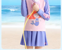 Traje de baño para niñas, traje de baño profesional de manga larga dividido con protector solar para playa, bonito traje de baño - details 7