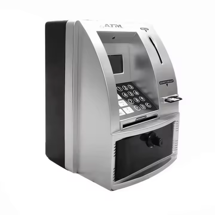 Hucha ATM inteligente para dinero, Mini cajas de dinero de billetes, máquina de cajero automático de voz para enseñar a los niños, gestión de dinero - 1