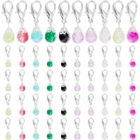 100pcs Encantos Colgantes De Cristal Para Llaveros Bolas De Vidrio Estrelladas En 10 Colores Con Cierre De Langosta - details 0