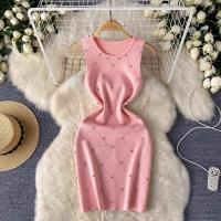 YuooMuoo Mini Vestido De Encaje Con Perlas Para Mujer Verano Sin Mangas Slim Fit Estilo Callejero Vestido De Hombros Vestido De Cintura Imperio - details 0