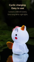 Lámpara Nocturna De Silicona Unicornio Para Niños Luz LED Recargable Por USB Decoración De Habitación Animales De Peluche Regalo Para Niños - details 12