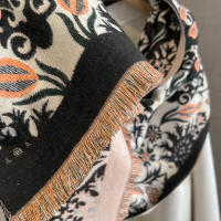 Poncho De Cashmere Floral Impresión Para Mujer Bufanda De Lujo Cálida Pashmina Viaje Chal Envoltura Estilo Elegante 2023 - details 14
